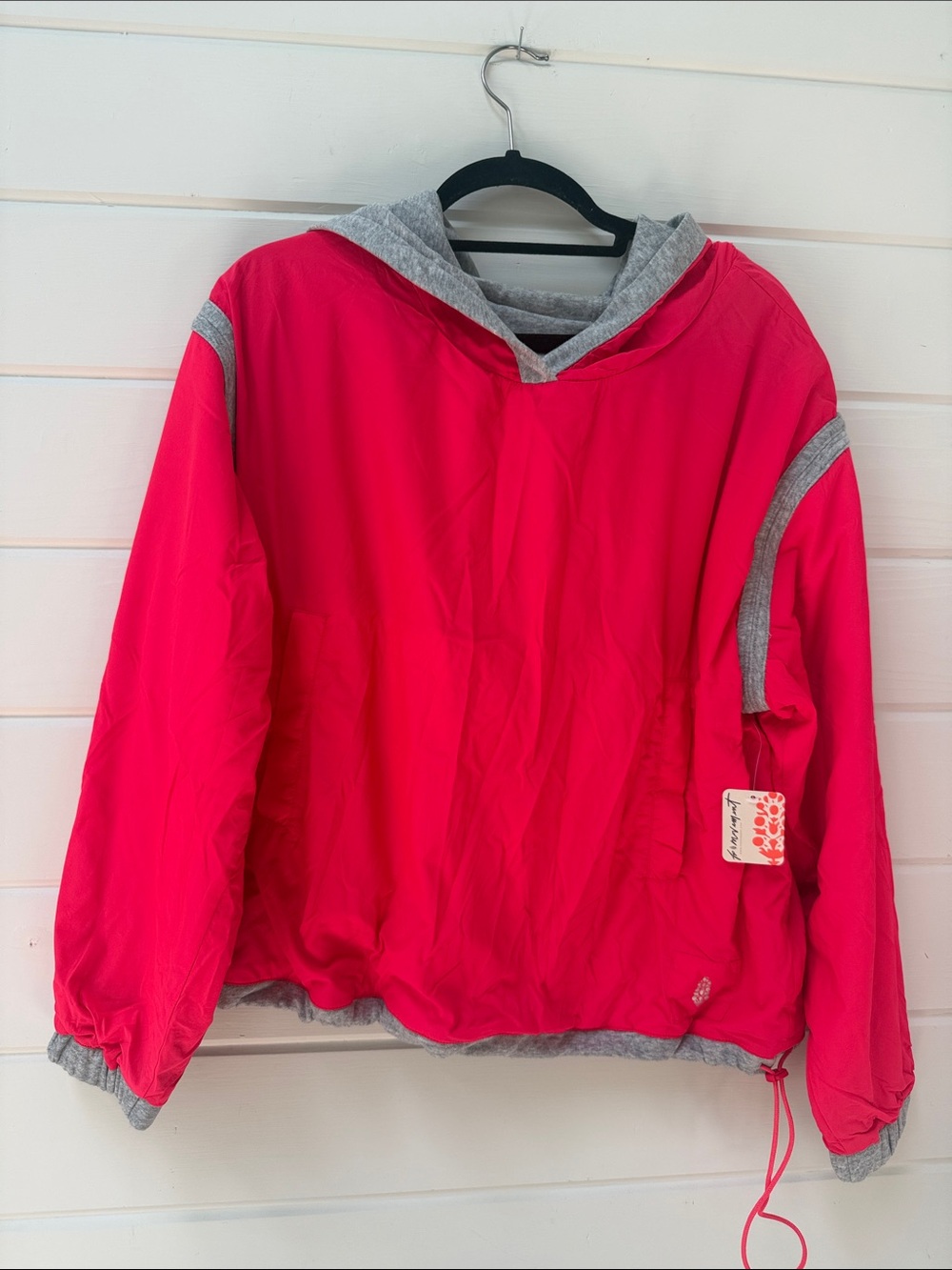 FP Movement Free People Reversible Hooded Pullover NWT Electric Sunset/Mango S